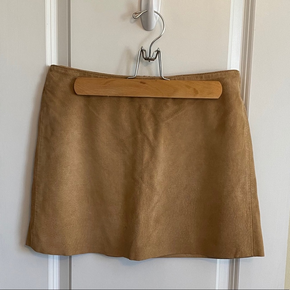 United Colors of Benetton Tan Suede Mini Skirt